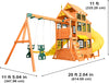 Wooden Outdoor Swing Set with Play Kitchen