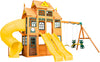 Wooden Outdoor Swing Set with Play Kitchen