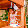 Wooden Outdoor Swing Set with Play Kitchen