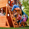 Wooden Outdoor Swing Set with Play Kitchen