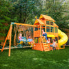 Wooden Outdoor Swing Set with Play Kitchen