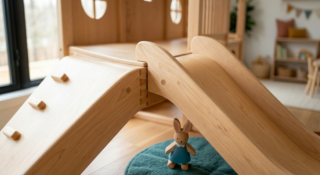Indoor Wooden Playhouse with Slide