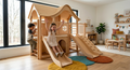 Indoor Wooden Playhouse with Slide